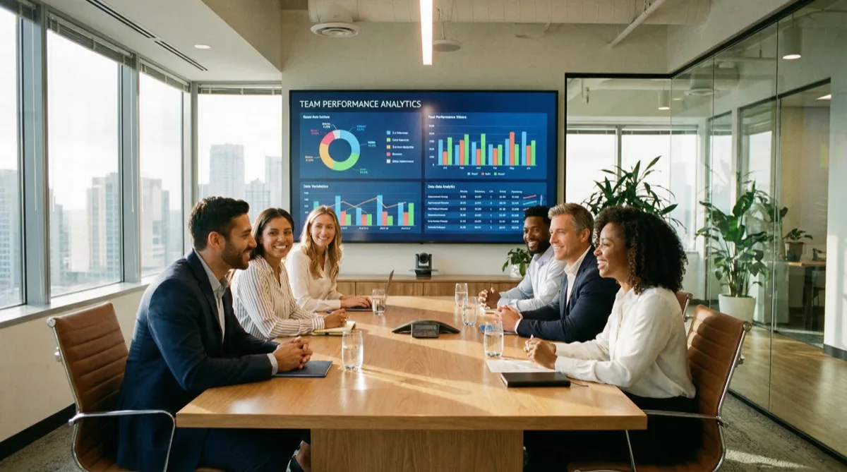 Team meeting in vergaderruimte